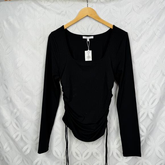 WAYF Ruched Top in Black Size L NWT - Picture 9 of 9